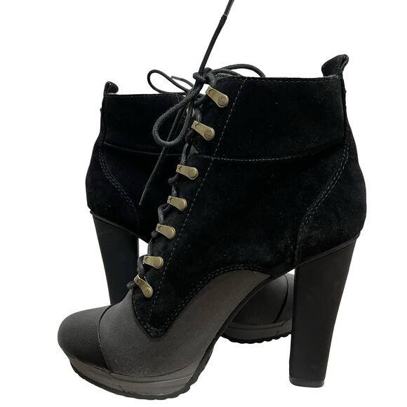 Diesel Womens Hi-Persis High Heel Ankle Boots EU 39 US 8.5 Black Grunge Gothic - Picture 8 of 12